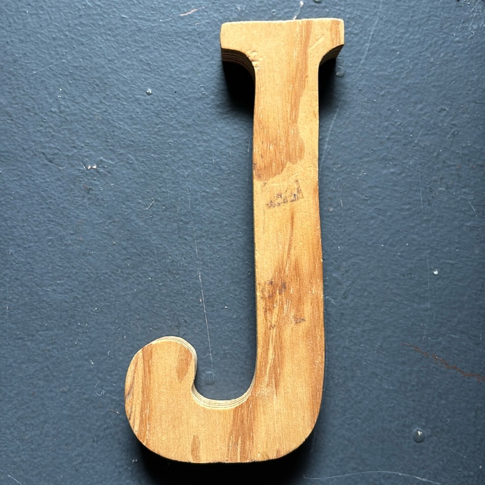 Wooden Letter J